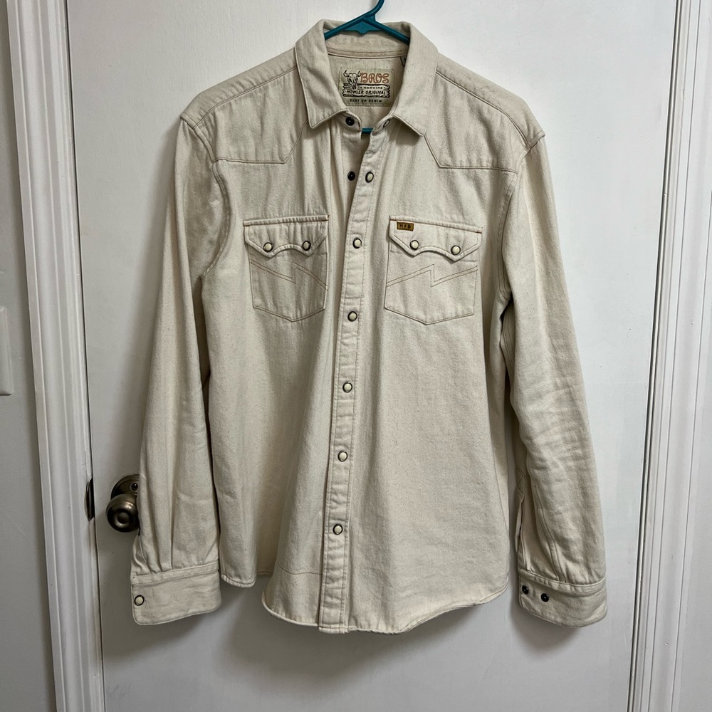 HOWLER BROTHERS Dust Up Denim Snapshirt - Medium
